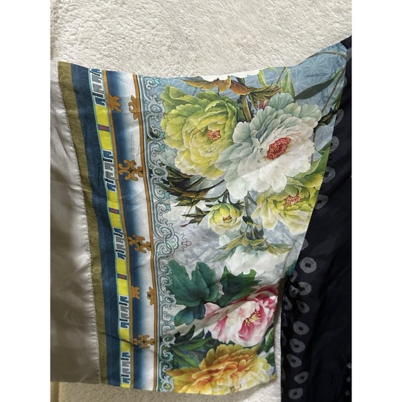 Johnny Was Camuba Heaven 100% Silk Long Kaftan  Medium Floral Boho Designer - Picture 4 of 12